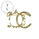 シャネル CHANEL ブローチ コサージュ ゴールド ロゴ ココマーク ラインストーン