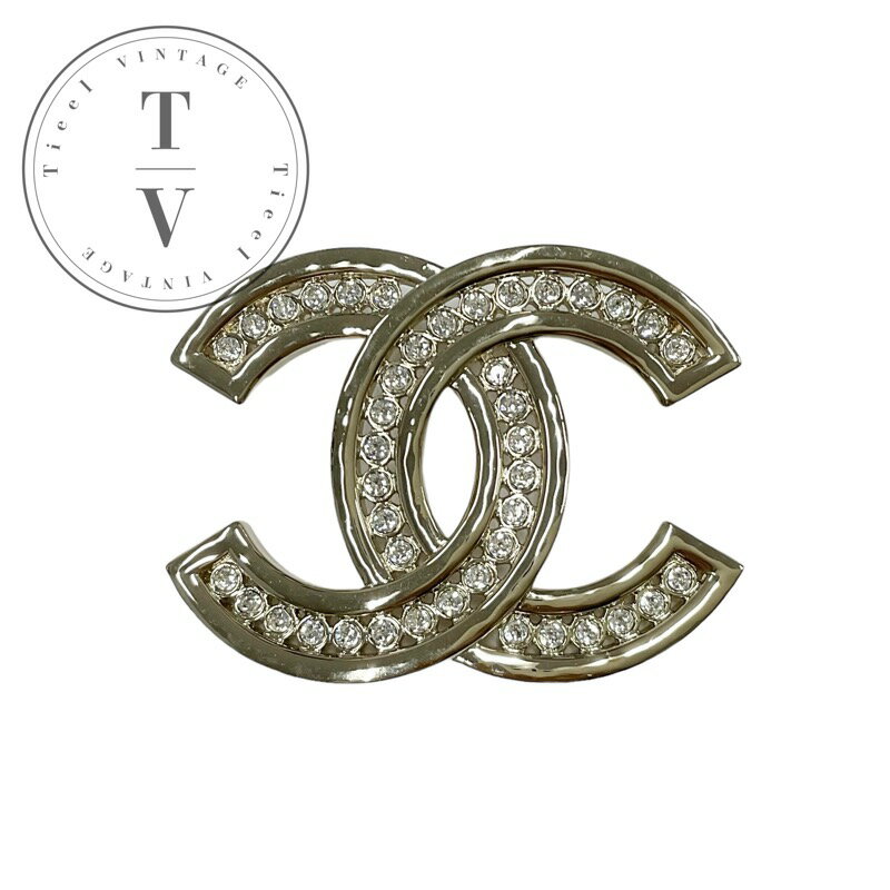 シャネル CHANEL ブローチ コサージュ ゴールド ココマーク ラインストーン