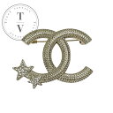 シャネル CHANEL ブローチ コサージュ ゴールド ココマーク 星 スター ラインストーン(4)