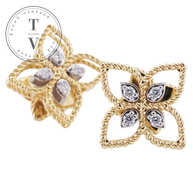 ロベルトコイン ROBERTO COIN プリンセスフラワー PRINCESS FLOWER ピアス イヤリング 750YG ゴールド RC　フラワーピアス　花のサムネイル