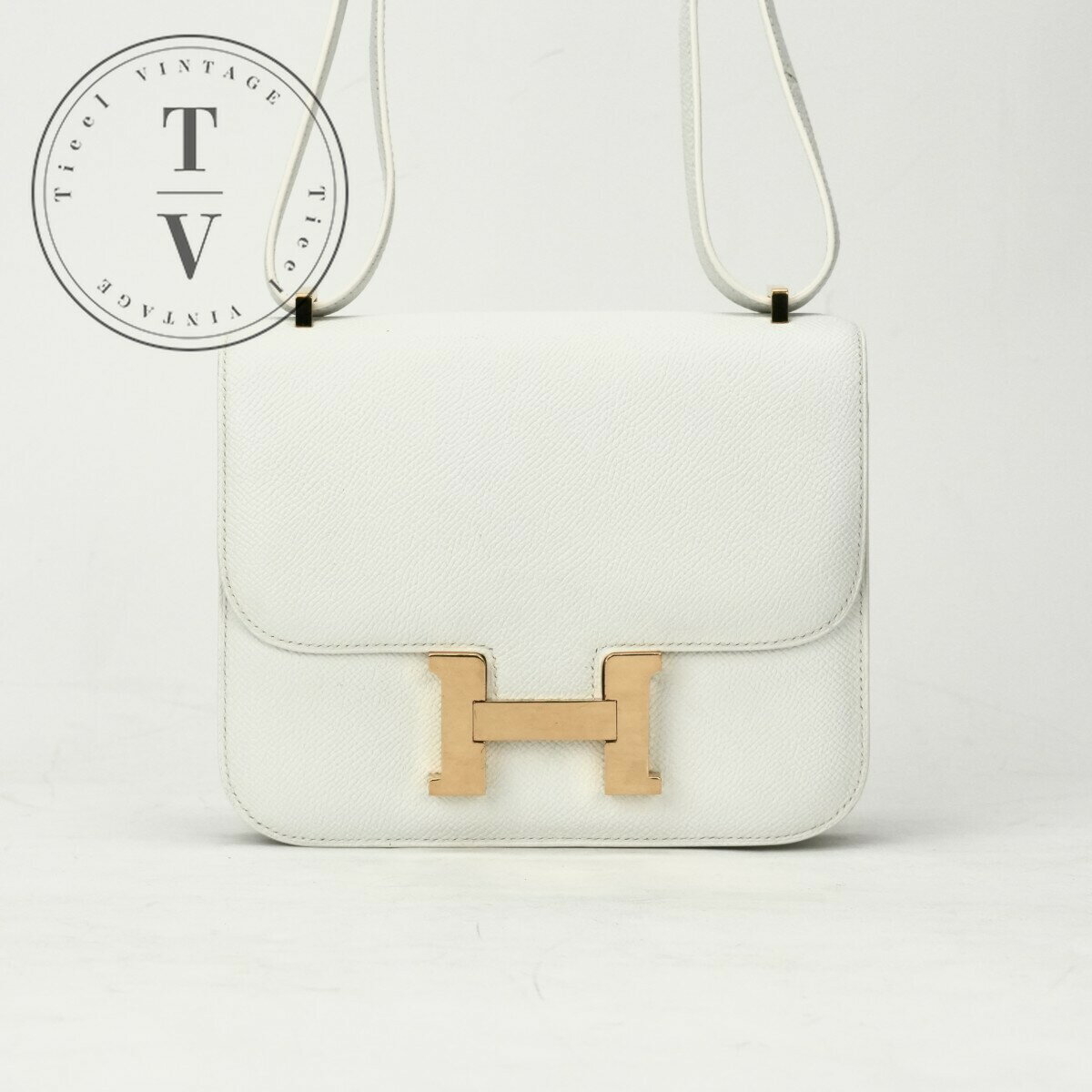 エルメス HERMES コンスタンス3 ミニ18 コンスタンス 3 ミニ 18 バッグ ショルダーバッグ エプソン ホワイト 白 ゴールド金具 ヴォーエプソン