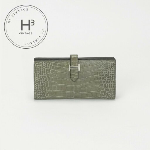 エルメス HERMES ベアンスフレ ベアン スフレ 財布 長財布 ロングウォレット アリゲーター クロコダイル グリシマン シルバー金具 エキゾチック エルメス HERMES ベアンスフレ ベアン スフレ 財布 長財布 ロングウォレット アリゲーター クロコダイル グリシマン シルバー金具 エキゾチック