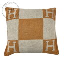 エルメス HERMES オレンジ ベージュ ロゴ クッション(3)