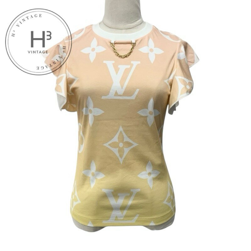 ルイヴィトン LOUIS VUITTON サンライズモノグラム トップス コットン オレンジ系 未使用 グラデーション Tシャツ