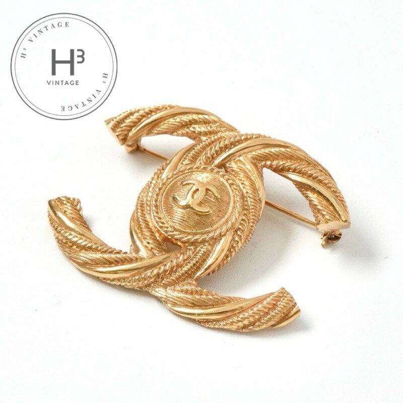 シャネル CHANEL ブローチ コサージュ ゴールド ココマーク