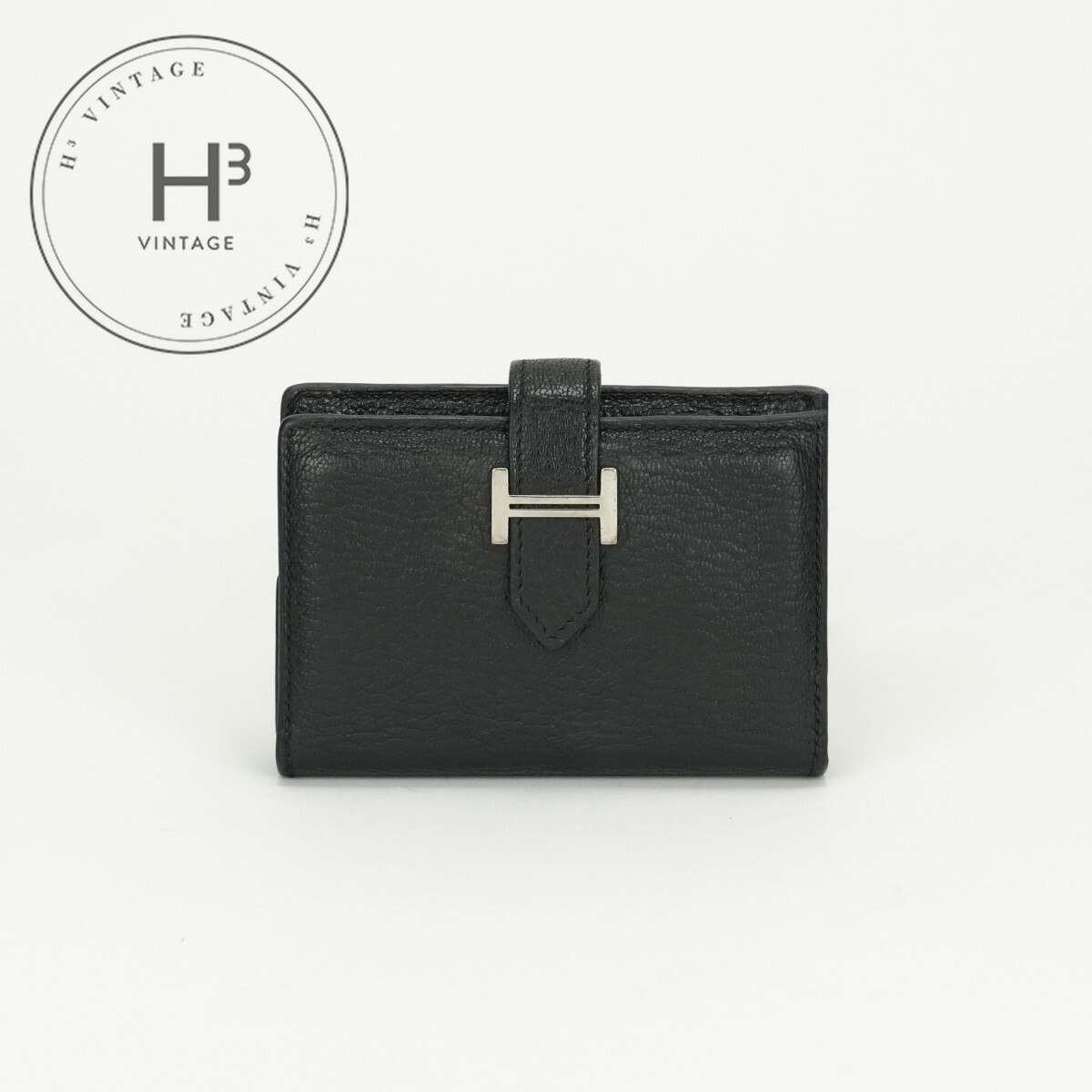 エルメス HERMES ベアンミニ ベアン ミニ 財布 二つ折り財布 ミニ財布 ミニウォレット シェーブル ノワール ブラック 黒 シルバー金具のサムネイル