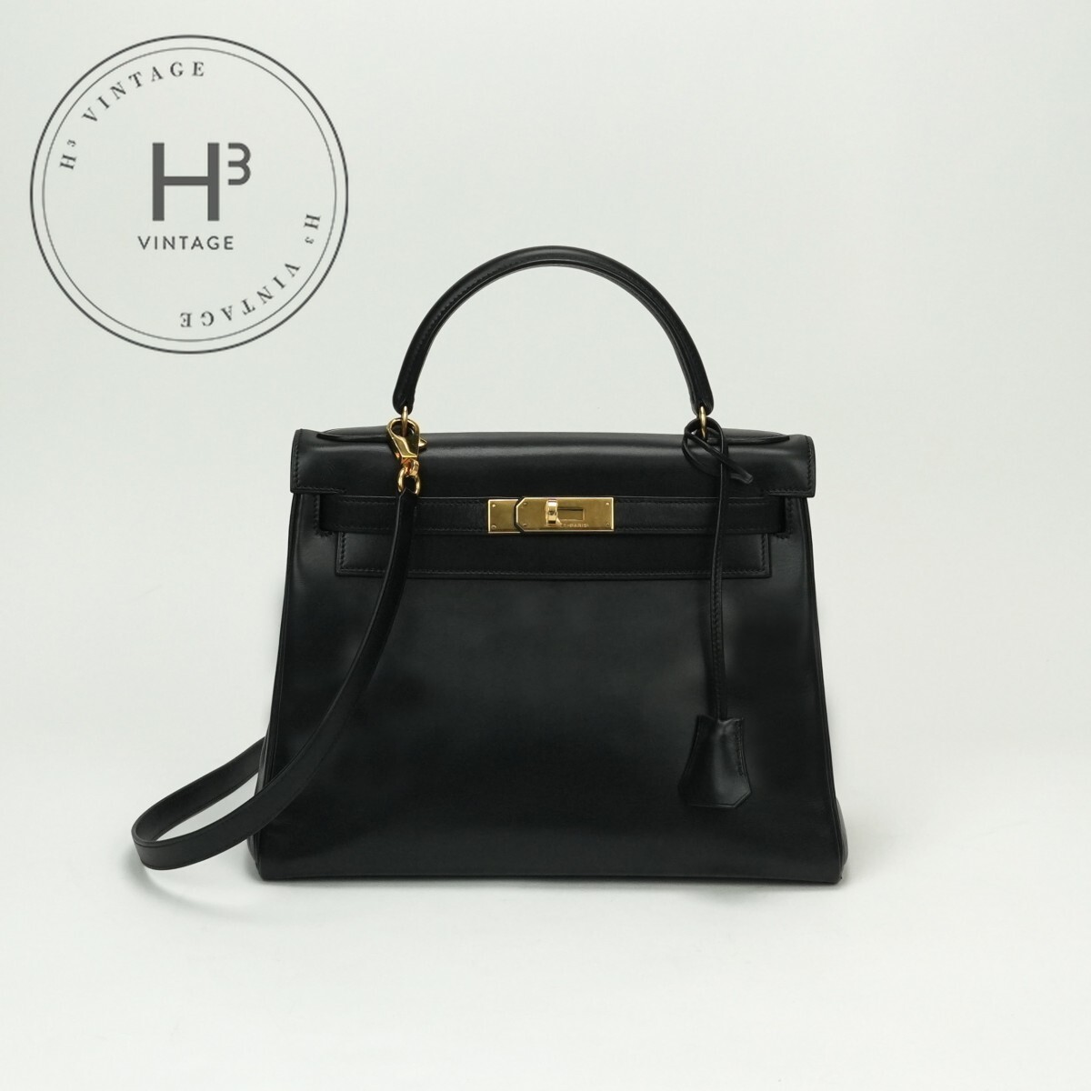 エルメス HERMES ケリー28 ケリー 28 バッグ トートバッグ ボックスカーフ ノワール noir ブラック Black 黒 ゴールド金具