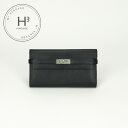 エルメス HERMES ケリーウォレット ケリーウォレットロング 財布 長財布 ロングウォレット エプソン ノワール noir ブラック black 黒 シルバ...