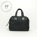 シャネル CHANEL チョコバー バッグ ボストンバッグ キャビアスキン ブラック black 黒 シルバー金具