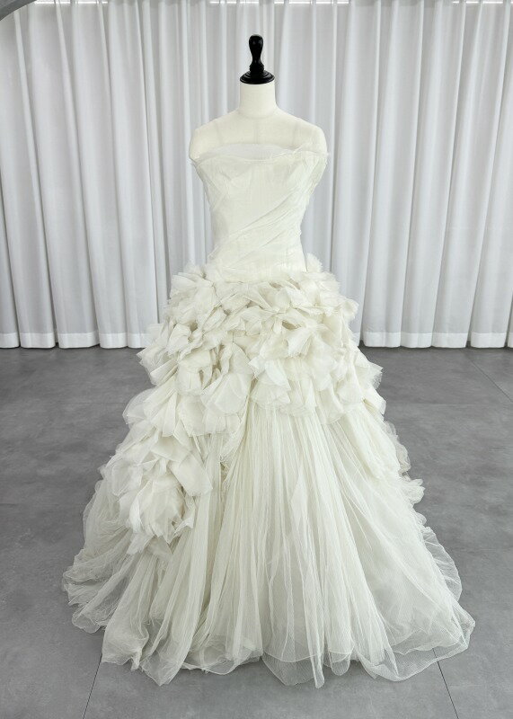 ヴェラウォン VERA WANG BRIDE Hayley ヘイリー プリンセスライン ウェディングドレス アイボリー 白 ファーストオーナー チュール アシンメトリー