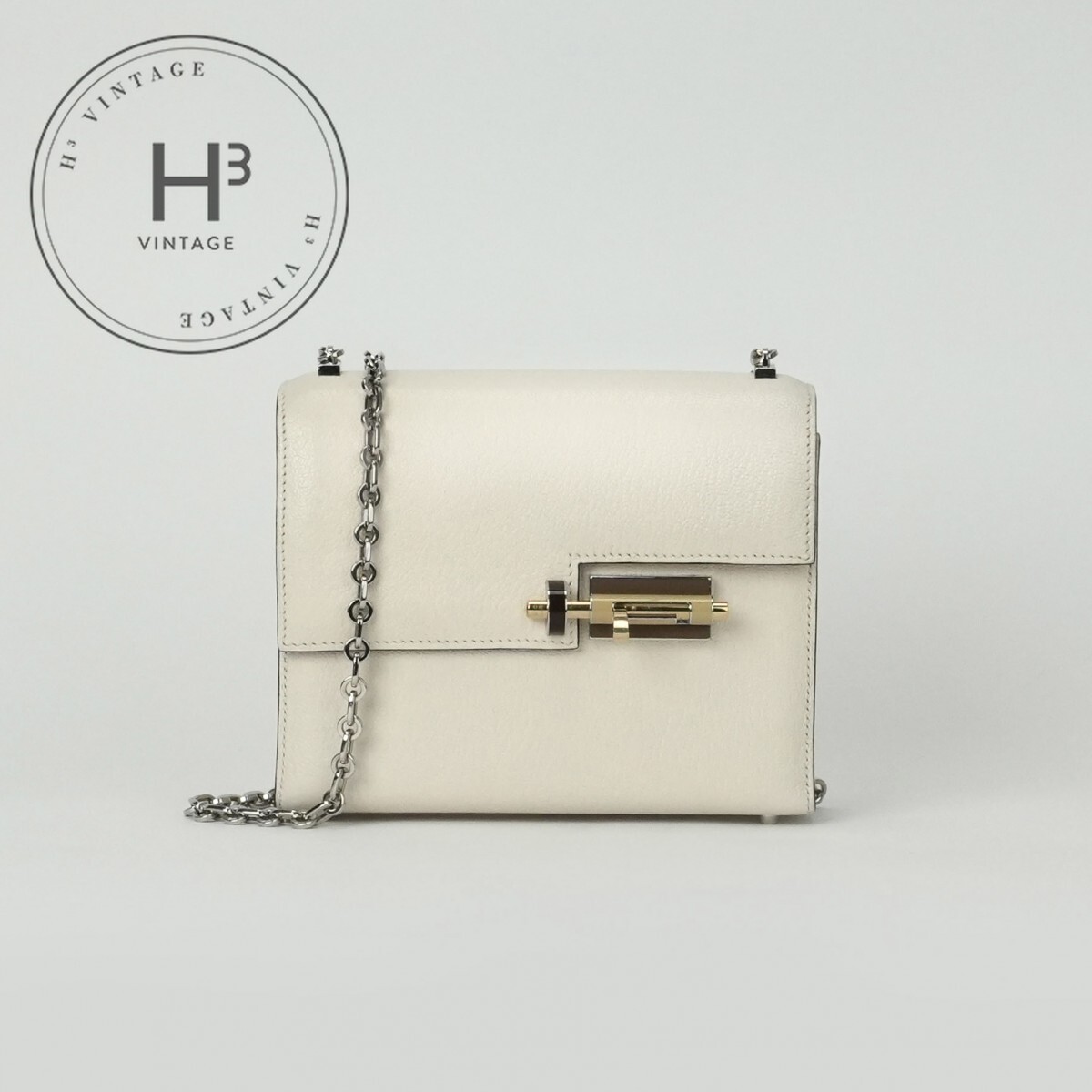 エルメス HERMES ヴェルー ヴェルーミニ バッグ ショルダーバッグ シェーブル ナタ アイボリー シルバ..