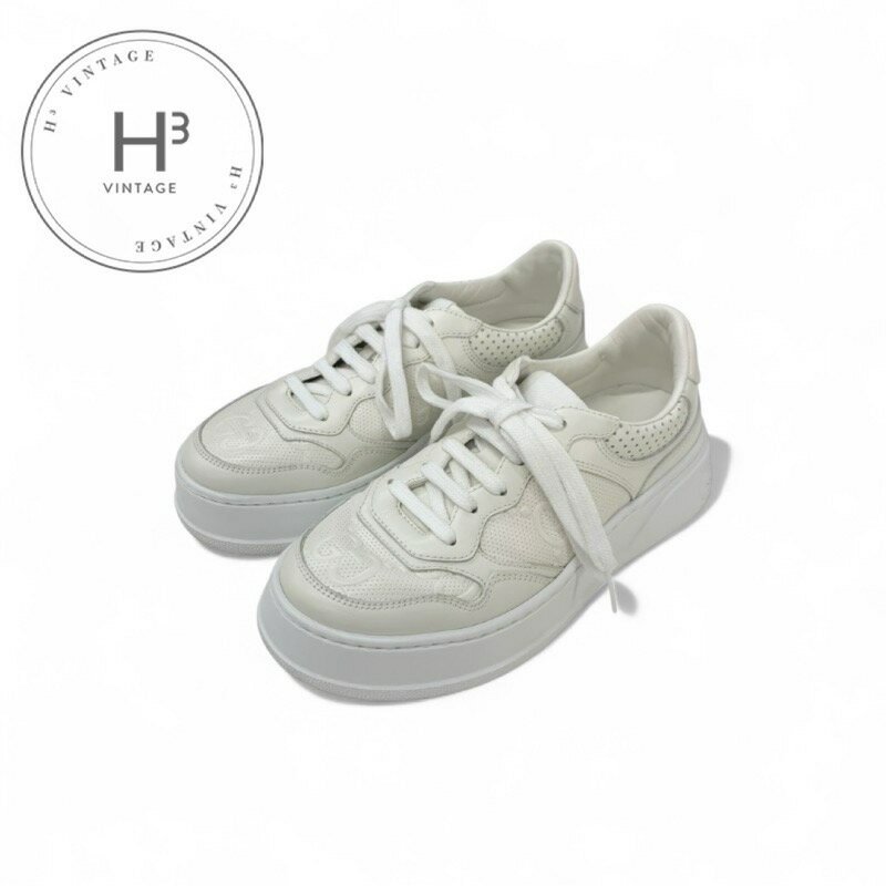 グッチ GUCCI スニーカー 靴 シューズ レザー ホワイト 白 GGエンボス インターロッキングG ロゴ(4)