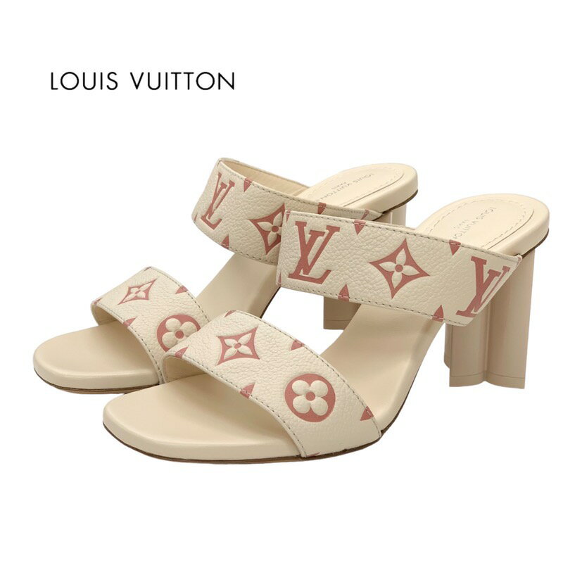 未使用 ルイヴィトン LOUIS VUITTON サンダル ミュール シルエットライン モノグラム レザー アイボリー ギフトプレゼント 送料無料