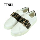 未使用 フェンディ FENDI スニーカー ズッカ レザー ロゴ ホワイト 送料無料