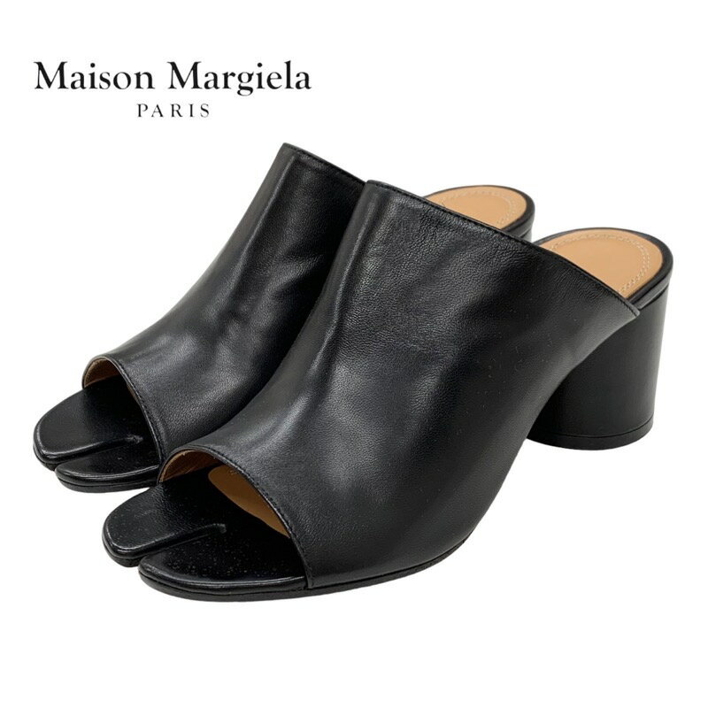 未使用 メゾンマルジェラ Maison Margiela サンダル ミュール 靴 シューズ レザー ブラック 黒 足袋 ギフト プレゼント 送料無料
