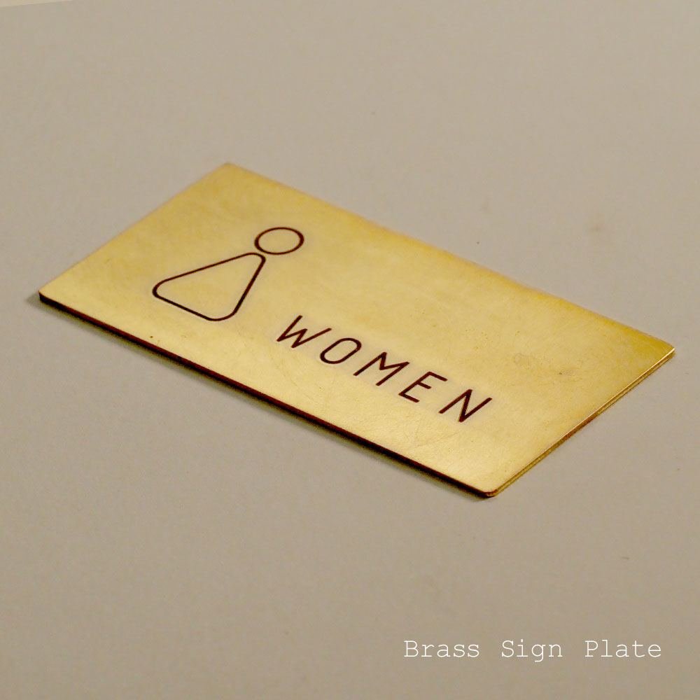 トイレ ピクトサイン 女性 レディース 真鍮 ブラス　サイン プレート ゴールド トイレ看板　DIY