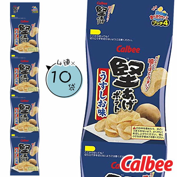 堅あげポテト プッチ4 うすしお味4連{お菓子 スナック菓子 徳用 個包装 小分け 配布 問屋 業務用 子ども会 施設}[子供会 保育園 幼稚園 景品 イベント お祭り プレゼント 人気]【色柄指定不可】【不良対応不可】の商品画像