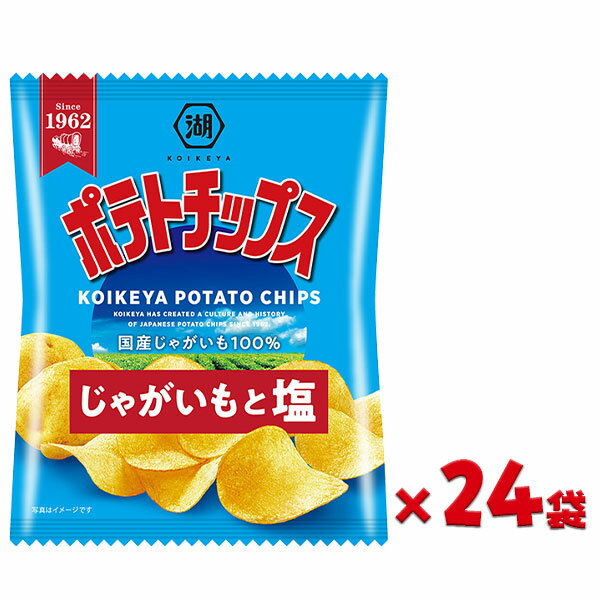 コイケヤ ポテトチップス じゃがいもと塩 小袋{湖池屋 KOIKEYA こいけや ポテチ うすしお ポテトチップス 塩 お菓子 スナック おやつ おつまみ 小袋 子ども会 施設}[子供会 保育園 幼稚園 景品 イベント お祭り プレゼント 人気]【色柄指定不可】【不良対応不可】の商品画像