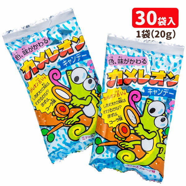 カメレオンキャンディ 30P{お菓子 駄菓子 徳用 個包装 小分け 配布 問屋 業務用 子ども会 施設}[子供会 保育園 幼稚園 景品 イベント お祭り プレゼント 人気]【色柄指定不可】【不良対応不可】