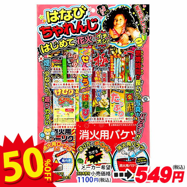【配達時間指定不可、代引不可】はなびちゃれんじ{ 花火 はなび 子ども会 縁日 バケツ付き ローソク付き }[ 子供会 保育園 幼稚園 景品 イベント お祭り プレゼント 人気 ]【色柄指定不可】