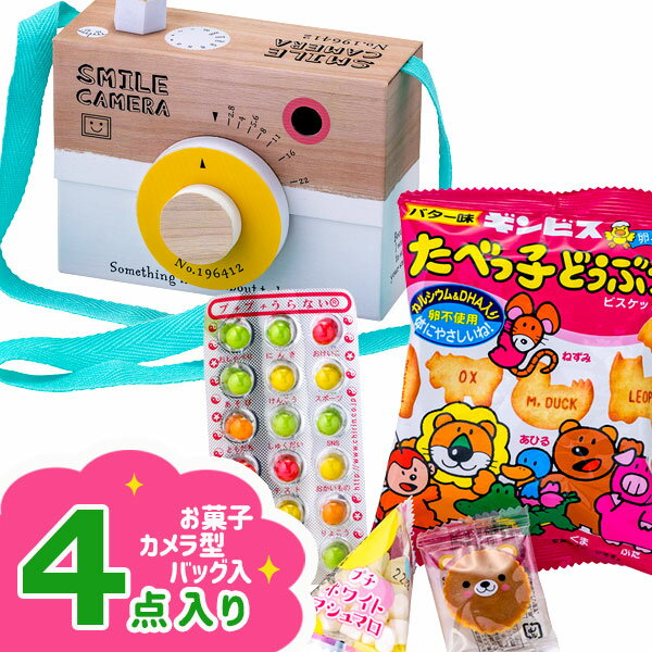 スマイルカメラギフト{お菓子 詰め合わせ 徳用 個包装 小分け 配布 問屋 業務用 子ども会 施設}[子供会 保育園 幼稚園 景品 イベント お祭り プレゼント 人気]【色柄指定不可】【不良対応不可】の商品画像