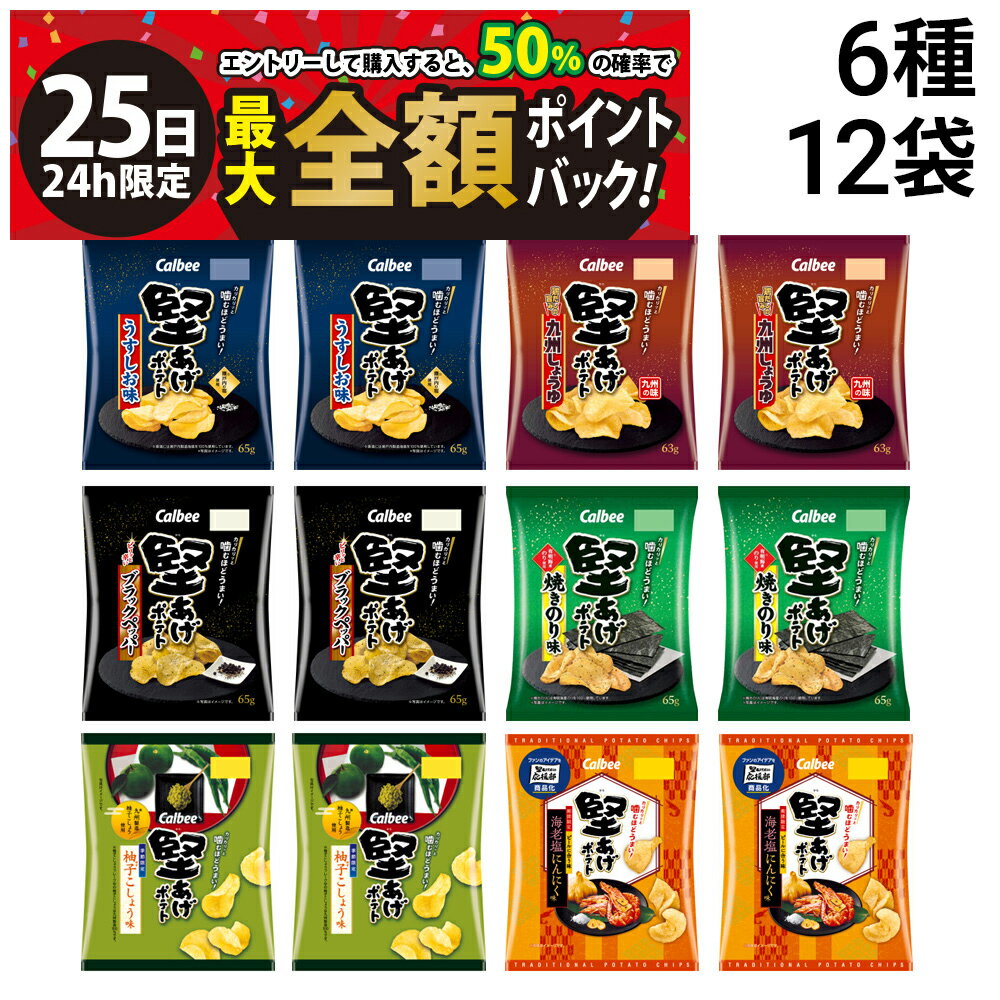 【11/25限定！50％で最大全額ポイントバック】【 送料無料 最強配送 】 カルビー 堅あげポテト 6種 計1..