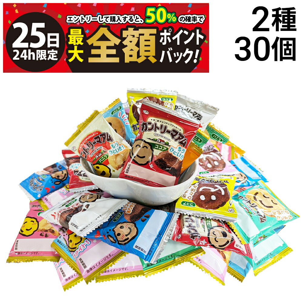 【11/25限定！50％で最大全額ポイントバック】【 送料無料 】 不二家 カントリーマアム 2種 各15個 ( バニラ & ココア ) 計30個 詰め合わせ アソート セットのサムネイル