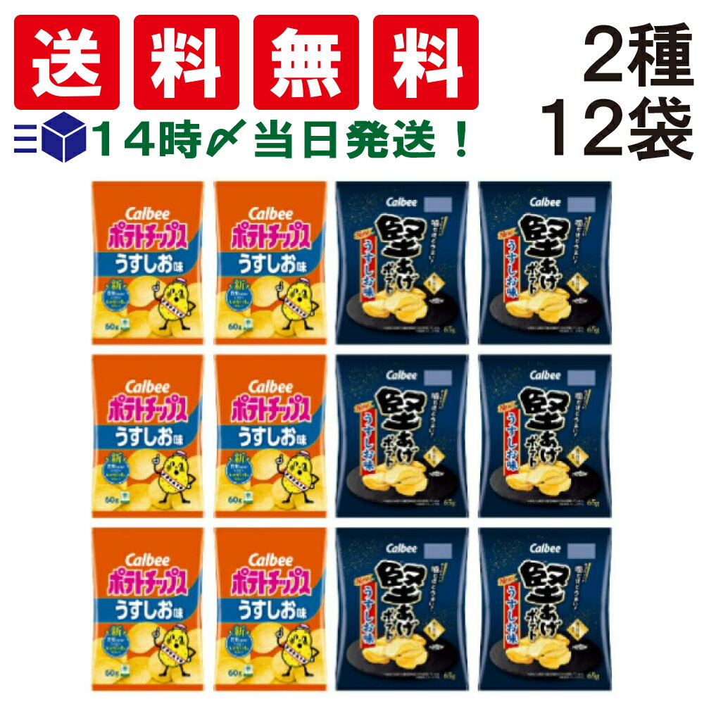 【 送料無料 あす楽 】 カルビー ポテトチップス うすしお 60g 堅あげポテト うすしお 65g 各6袋 計12袋 食べ比べ 詰め合わせ アソート セット まとめ買い ポテチ ポテト ぽてと