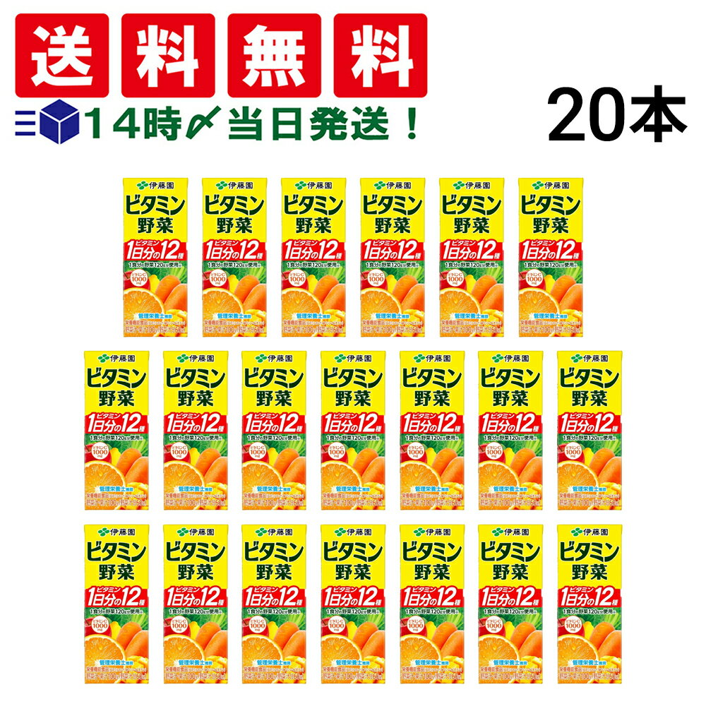 緊急値下げ 【 送料無料 最強配送 】 伊藤園 ビタミン野菜 200ml 紙パック 20本 まとめ買い 賞味期限 2025.9.8のサムネイル