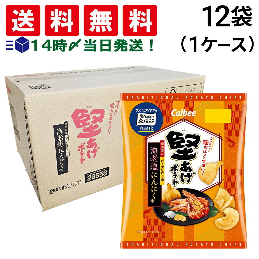 【 送料無料 最強配送 】 カルビー 堅あげポテト 海老塩にんにく 60g × 12袋 ( 1ケース ) 期間限定 ケース販売 まとめ買い