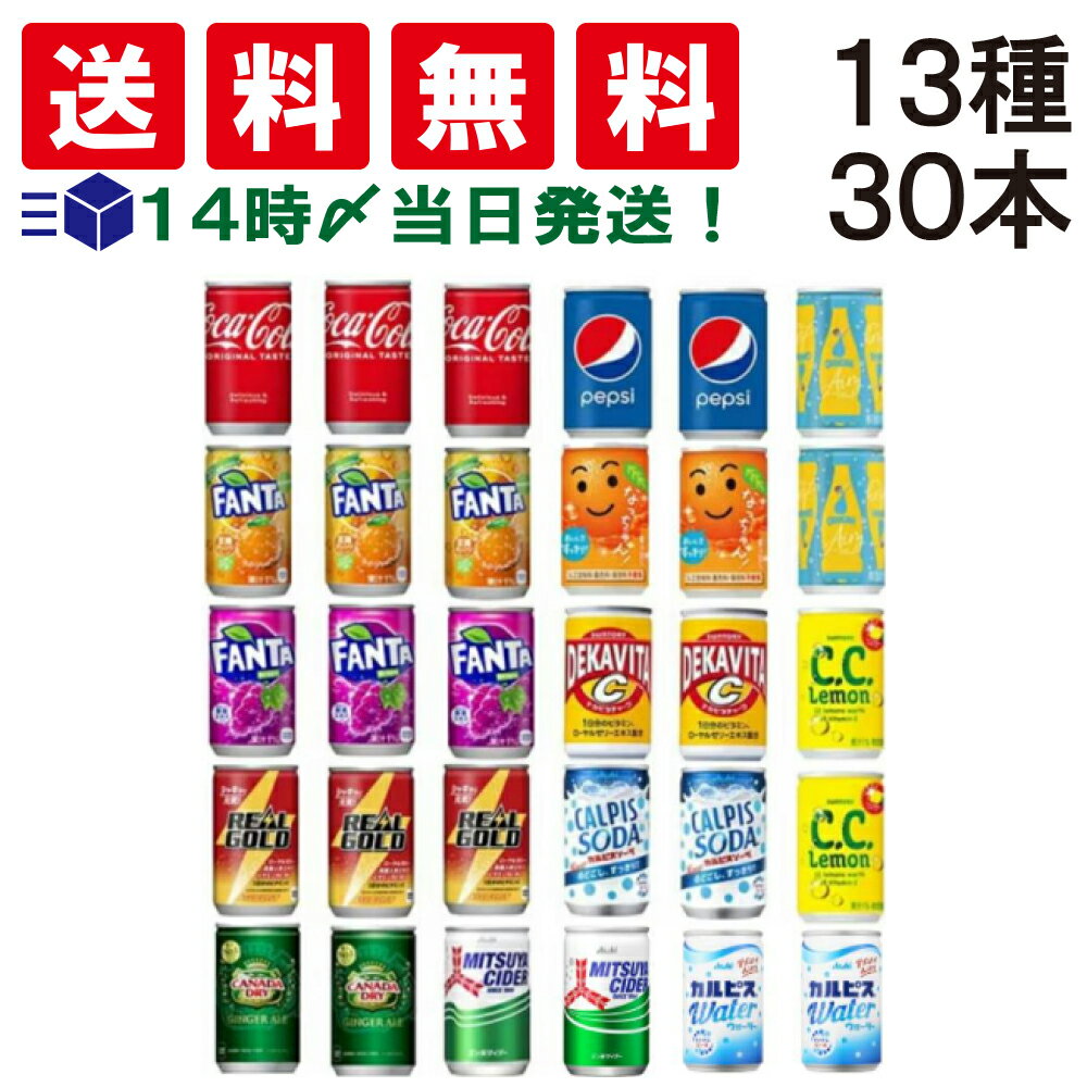  ミニ缶 160ml 炭酸飲料 缶ジュース まとめ買い 炭酸ジュース 缶 ジュース 詰め合わせ 13種 飲み比べ 合計30本 アソート セット ソフト ドリンク 飲みきり 炭酸 コーラ ファンタ アサヒ サントリー