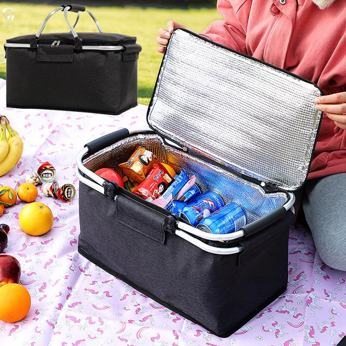 保冷バスケット クーラーバスケット 保温 折りたたみ コンパクト シンプル アウトドア キャンプ お弁当 ピクニック保冷バッグ 保温バッ