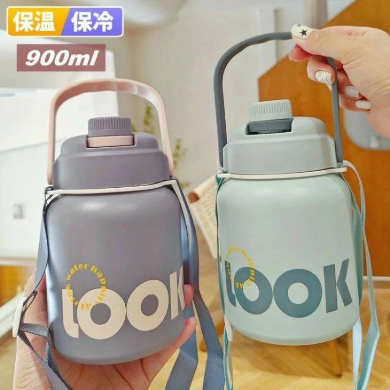 Rakuten - ステンレスボトル 900ml 大容量 水筒 保冷 保温 ストロー 直飲み スポーツボトル 魔法瓶 真空ボトル ボトル ステンレス ウォーター