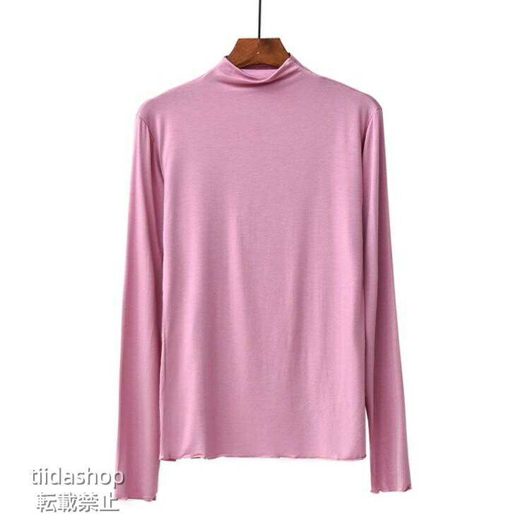 Rakuten - シャツ 長袖 レディース 長袖tシャツ ハイネック タートル 薄手 インナー 白 無地 体型カバー ロンT カットソー ロンティー 重ね着 通勤 通学