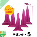 カラーコーン マゼンタ 三角コーン ピンク 5本セット 高さ70cm かわいい おしゃれ カラフル コーン 季節 お買得 派手 フェス フルーツ狩り 現場 イベント 店舗 サッカー 観戦