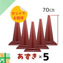 カラーコーン 三角コーン あずき エンジ 5本セット おしゃれ かわいい カラフル コーン 小豆色 お買得 高さ70cm アースカラー シック 現場 イベント 店舗
