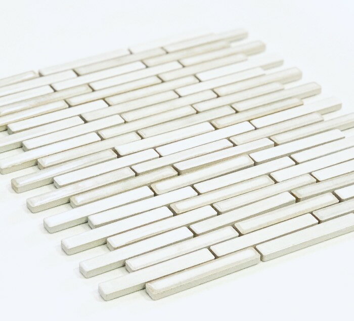 5シート入 ラスティカ ピーコック・ボーダー 87.5x12.5mmモザイクタイル裏ネット仕様 長方形 ボーダー DIY インテリア 工作 おすすめの 小さい 陶磁器　タイル