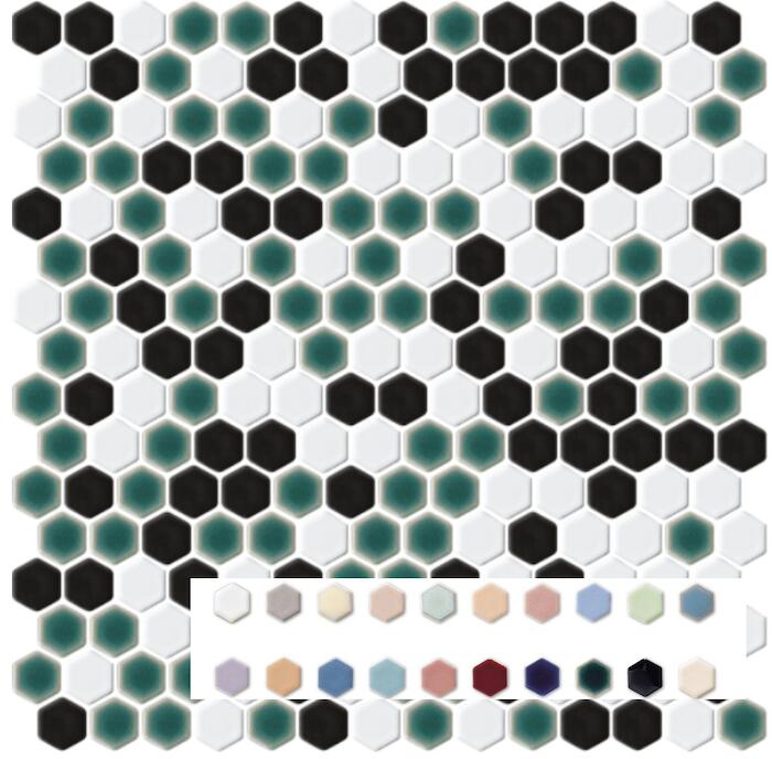 樂天商城 - 2〜3色選んで均等MIX ビッツモザイク オリジナル 19mm 六角形 デザイン シート or バラ 20色から選んでオリジナルシートを作ろう！ 均等ミックス 表紙貼 19mm ハニカム　DIY インテリア 工作 小さい　陶磁器　タイル