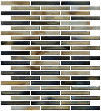 シャイン ボーダー モザイクタイル（磁器）シート（66本）販売です（茶・緑色） ミックスデザイン対応。 外 内 壁用 タイル（キッチン カウンター、トイレ・洗面所・テーブル）浴室壁の DIYリフォームにOK。アンティーク、内装 インテリア 壁 建材・雑貨です