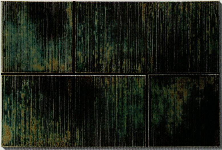 雲竜　和風磁器タイル　300角　緑系　縦筋窯変　床・壁用　UR400　織部　アンティーク・ヴィンテージ・陶板