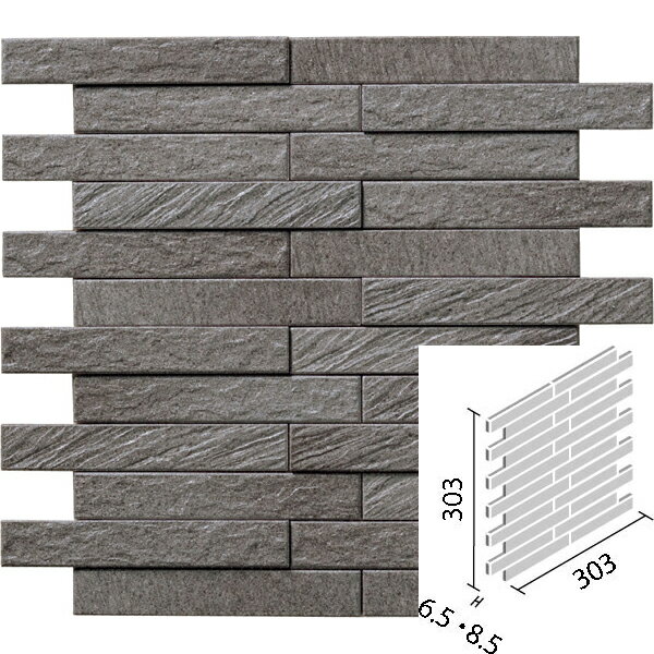 タイル エコカラットプラス グラナス ルドラ 25×151角ネット張り ECP-2515NET/LDR2N ダークグレー　/ LIXIL INAX