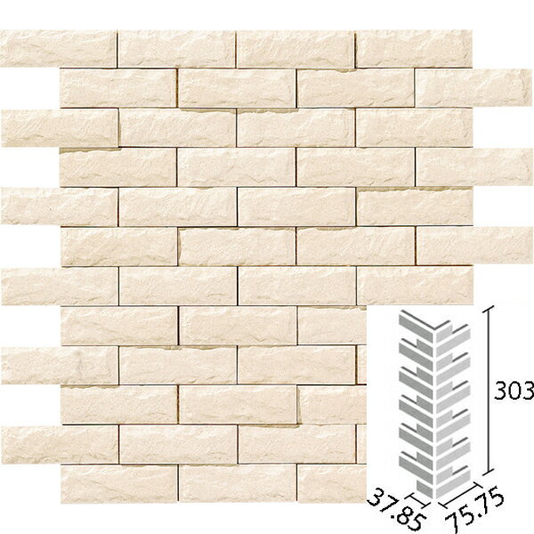 エコカラットプラス ランド 石ハツリ面 90°曲ネット張り ECP-275N/90-14/RO2 ベージュ / タイル / LIXIL INAX [購入者全員に次回使えるサンキュークーポン配布中！]のサムネイル