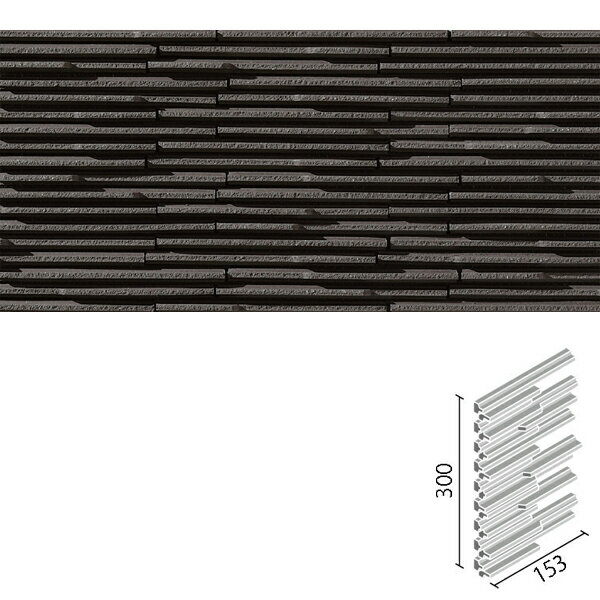 品番：HAL-CN/SKH-5目地共寸法：153×300mm実寸法：(151・82)×14mm厚さ：11.0・14.5・18.0mmあたり枚数：6.7シート/m入数：14シート/ケース【商品の留意点】●接着剤張り専用商品です。●細目地の間から連結材が見えます。タイルの連結材の色はグレーにしていますので、接着剤はG3色をご使用ください。●細目地の間から接着剤のクシ目が見えることがあります。●ユニット品の設定横目地幅は2.7mmですが、タイル寸法公差等によるバラツキがあります。縦目地は2.0mmに設定しています。●厚さはバラツキがあり、記載値は最大値です。●標準価格およびあたり枚数にロスは含まれていません。●常時水がかりのある場所(浴室・キッチンバック等)では使用できません。