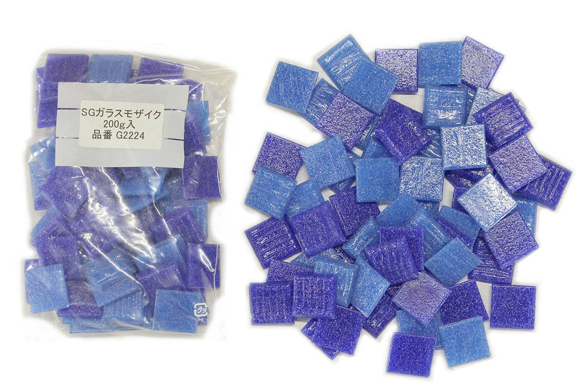 SGガラスモザイク【ブルー系2色MIX 約200g入】SG-GLASS-2224