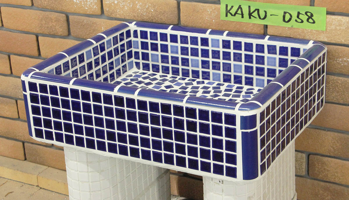 【全品P10倍+30%OFFクーポン 3/20〜27】ガーデンシンク タイル 流し台 新タイル流し台 角形 kaku-058 昭和レトロ 懐かしくてレトロ 新しい お洒落 手作り タイル流し台 シンク DIY