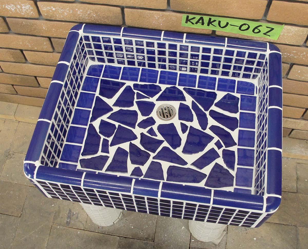 【全品P5倍+10%OFFクーポン 11/14〜16】ガーデンシンク タイル 流し台 新タイル流し台 角形 kaku-062 昭和レトロ 懐かしくてレトロ 新しい お洒落 手作り タイル流し台 シンク DIY