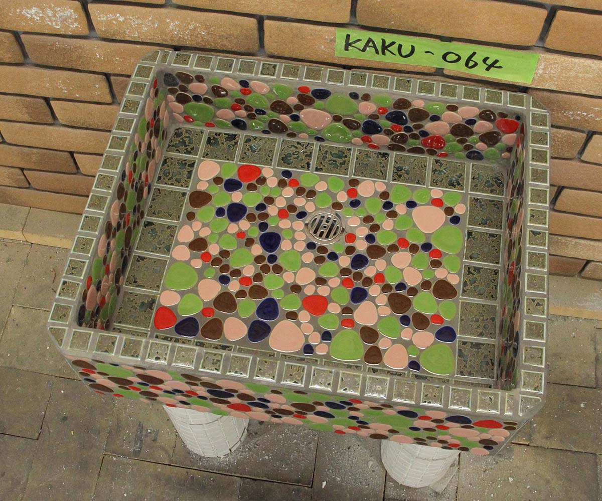 【全品P5倍+10%OFFクーポン 11/14〜16】ガーデンシンク タイル 流し台 新タイル流し台 角形 kaku-064 昭和レトロ 懐かしくてレトロ 新しい お洒落 手作り タイル流し台 シンク DIY