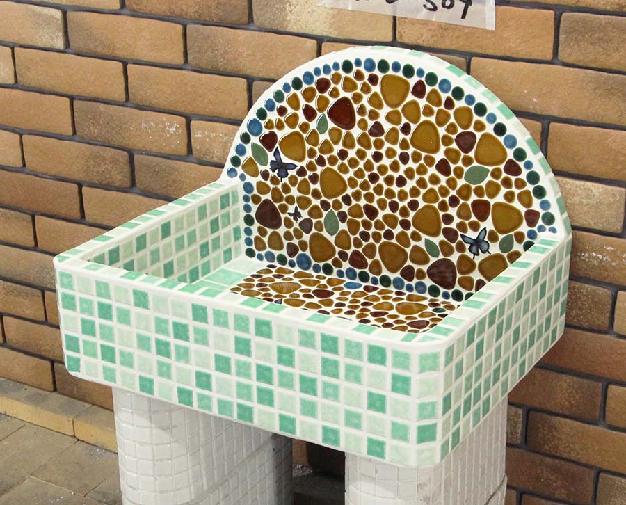 【全品P5倍+10%OFFクーポン 11/14〜16】新タイル流し台 あおり付シンク MARU-509 お洒落なシンク お洒落 手作り タイル流し台 シンク DIY エクステリア 用品としても最適です