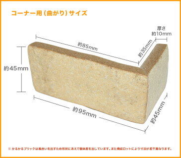 【4箱セット】軽量レンガ タイル かるかるブリック Sサイズ(ミニサイズ) コーナー5個入 サイズ(約)短辺4.5×長辺9.5cm×高さ4.5cm