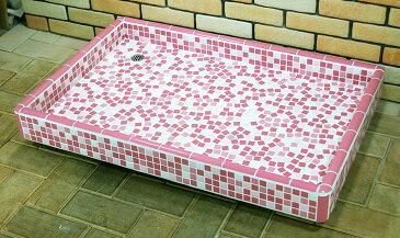 ガーデンシンク タイル 流し台 昭和レトロ 大型ガーデンパン タイル洗面台 LLサイズ 0223 ピンク ペットのシャンプに最適です 手作り 懐かしくてレトロ お洒落 エクステリア